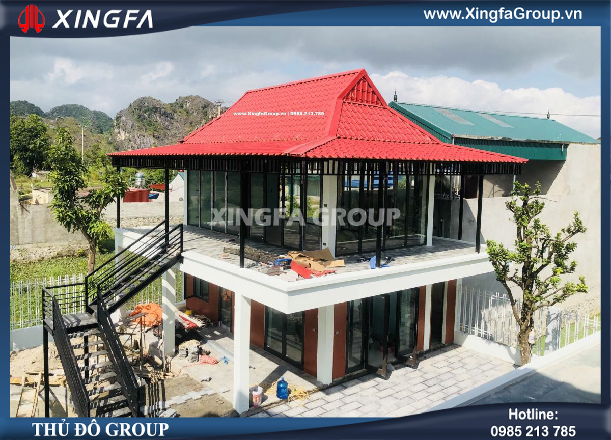 Công trình thi công lắp đặt cửa nhôm Xingfa tại nhà anh Huy ở Ninh Nhất, Ninh Bình